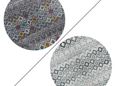 Round Rug Set 298 3D model