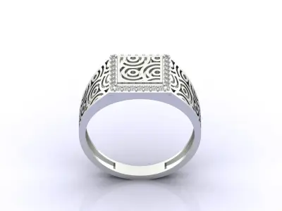 Print Ready STL 3DM  Gents Rings Diamond Men Ring  3D print model 143