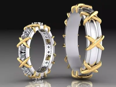 Wedding Tiffany Rings 3D print model