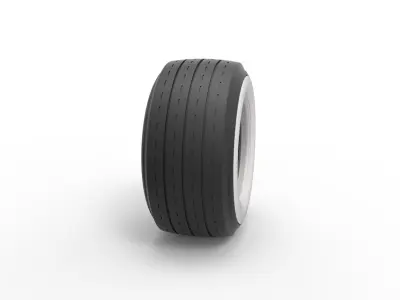 Whitewall race tire Scale 1 to 25 3D print model