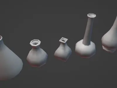 Alchemy Beakers and Vases Low-poly 3D model