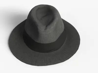 Game Ready Fedora Hat Low-poly 3D model