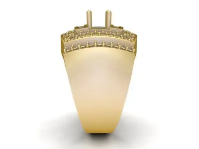 Masculine Square Top Diamond Ring 3D Model for Men 592 3D print model