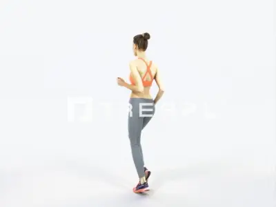 Beauty 03E Running Jogging Sports Woman Low-poly 3D model