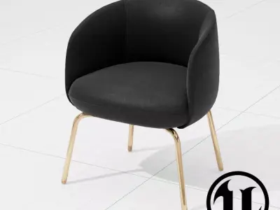 PlusHalle Low Nest Chair UE4 Low-poly 3D model