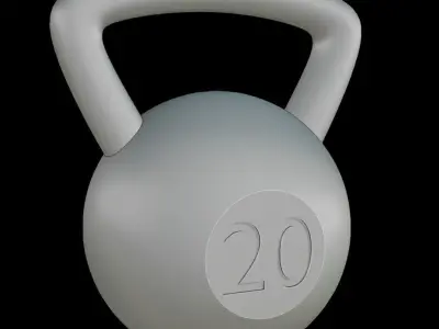 KettleBell with number Low-poly 3D model