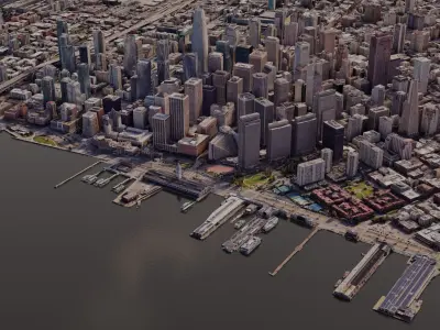 SanFrancisco-City-Skyline san francisco city map Free low-poly 3D model
