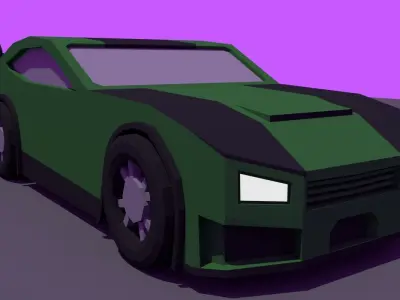 low poly racing cars Low-poly 3D model purchase
