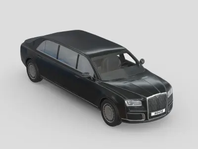 Aurus Senat Presidential Limousine Low-poly 3D model