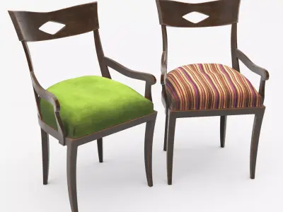 Dining wooden chair cartoon 3D model