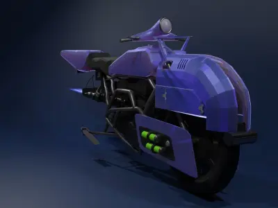 sci-fi motorcycle Low-poly 3D model