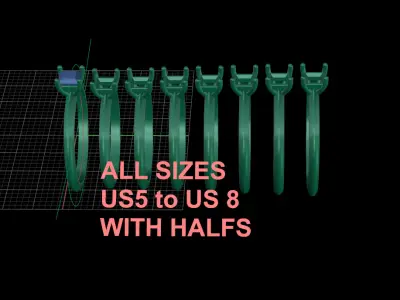 Princess cut diamond ring 3D print model