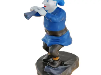 Gnome Figurine Playing The Pipe 3D model