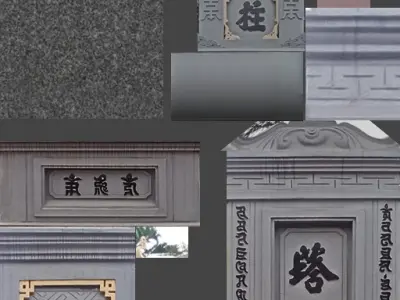 temple low poly 3D model