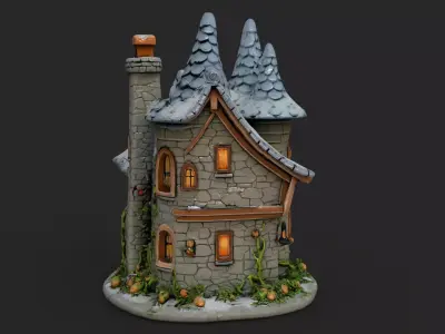 Fantasy Cottage Low-poly 3D model