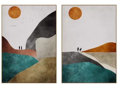 Abstract Painting Frame set 3D model 8