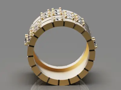 Man ring silver gold jewelry printable 3D model 3D print model
