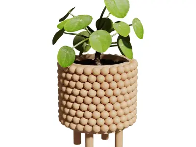 Wooden Bead Planter 3D model