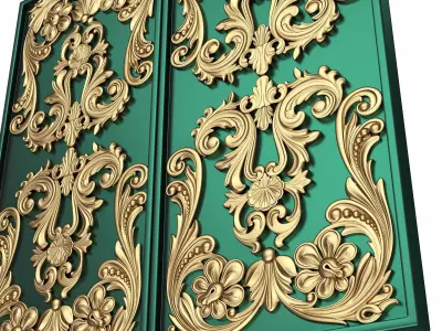 Backgammon Set 04 Green Low-poly 3D model