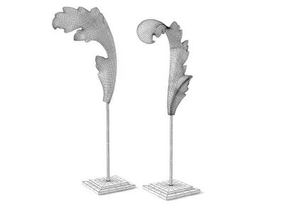 Cast Acanthus Leaves on Stands 3D model