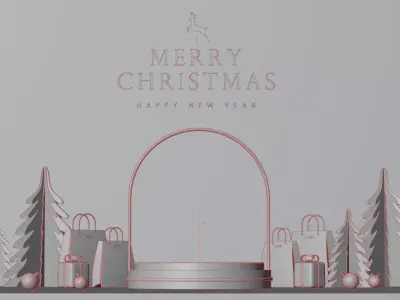 Christmas product mockups Low-poly 3D model