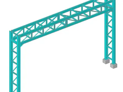 Pipe Bridge 10m long 1m wide 3D model
