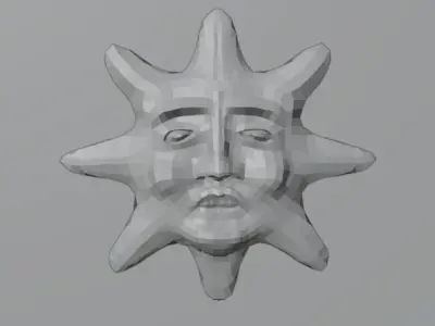 Clay Sun Indoor or Outdoor decor Free low-poly 3D model