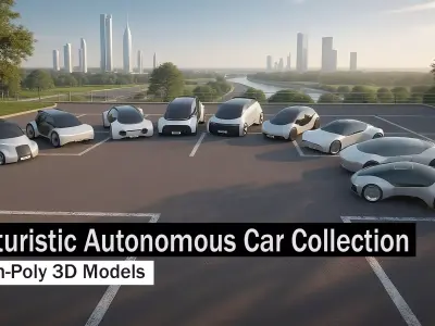 Futuristic Autonomous Car Collection 3D Model Pack