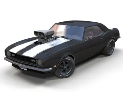 American muscle car Low-poly 3D model