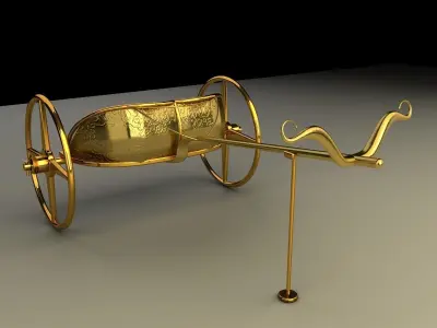 Chariot gold wheelbarrow - gold wheelbarrow 3D model