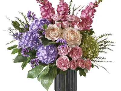 Flower Set 124 Radiance of Pure Serenity 3D model