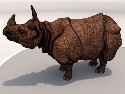 Rhinoceros Low-poly 3D model order