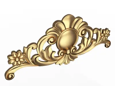 Carved Plaster Molding Decoration 022 Low-poly 3D model