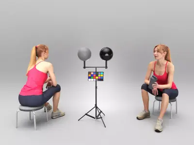 Fitness woman sitting with water bottle 411 Low-poly 3D model