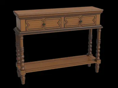 Classic 2 Drawers Console Table 3D model