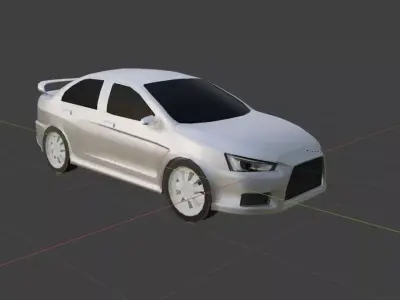 Modified Lancer Evo X low poly Low-poly 3D model