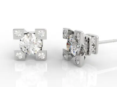 Eiffel Tower Diamond Earrings 3D print model