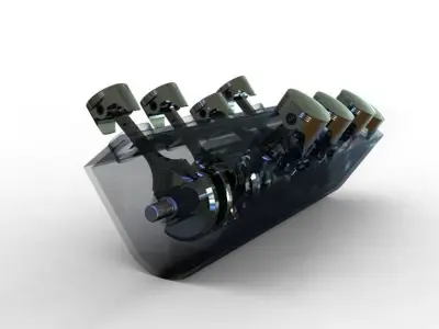 8 Cylinder Crank Shaft  Assembly V2 3D model