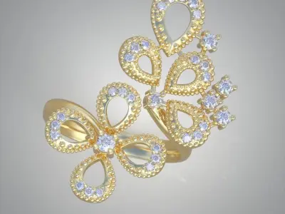 Ring Earring Bracelet and Pendant Collection 3D Model Pack