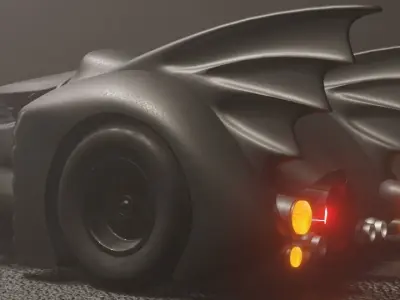 Batmobile 1989 Low-poly 3D model