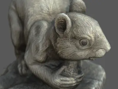 Stone Squirrel Low-poly 3D model