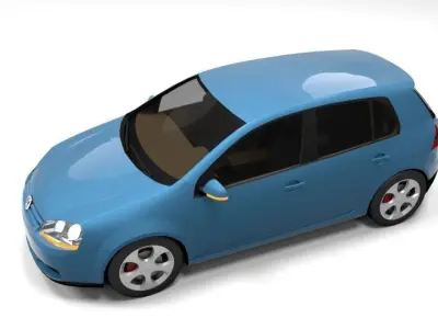 GOLF 5 DOOR LOWPOLY Low-poly 3D model