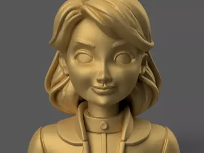 Cute Cartoon Girl Bust 3D Printable STL for Decoration 3D print model