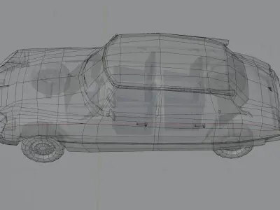 Citroen DS Low-poly 3D model