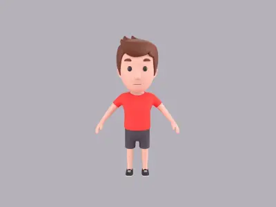 Cartoon Male Character Rigged 001 3D model