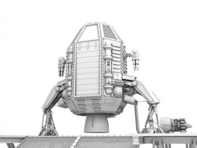 Capsule landing pod 3D model