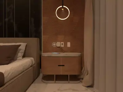 Luxury Bedroom Scene Render-Ready Interior 3D model