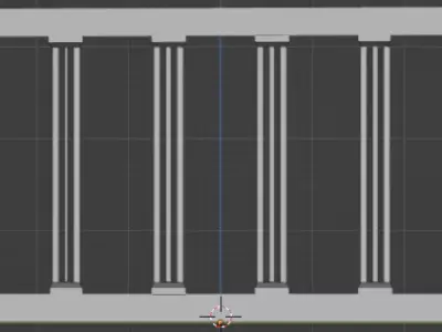 Colums balcony with columns and railings Free low-poly 3D model