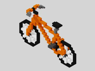Bike Voxel Free low-poly 3D model