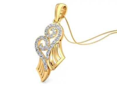 Pendant 3dm stl FBX OBJ Render Detail diamond gold 3D print model